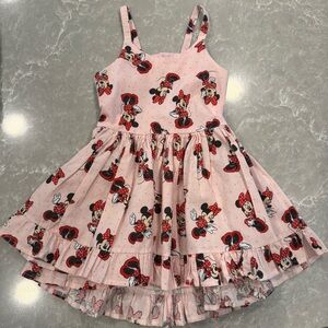 Itsy Disney Minnie Mouse Pink Twirl Dress Size 4 Like New Open Back